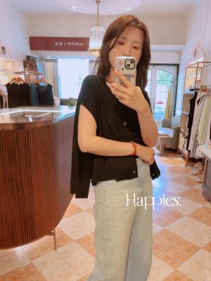 短版排扣寬鬆質感上衣