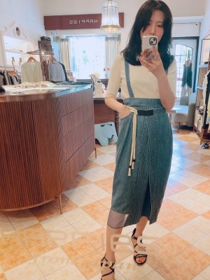Happies.Fine Yarn Slip Dress-Blue