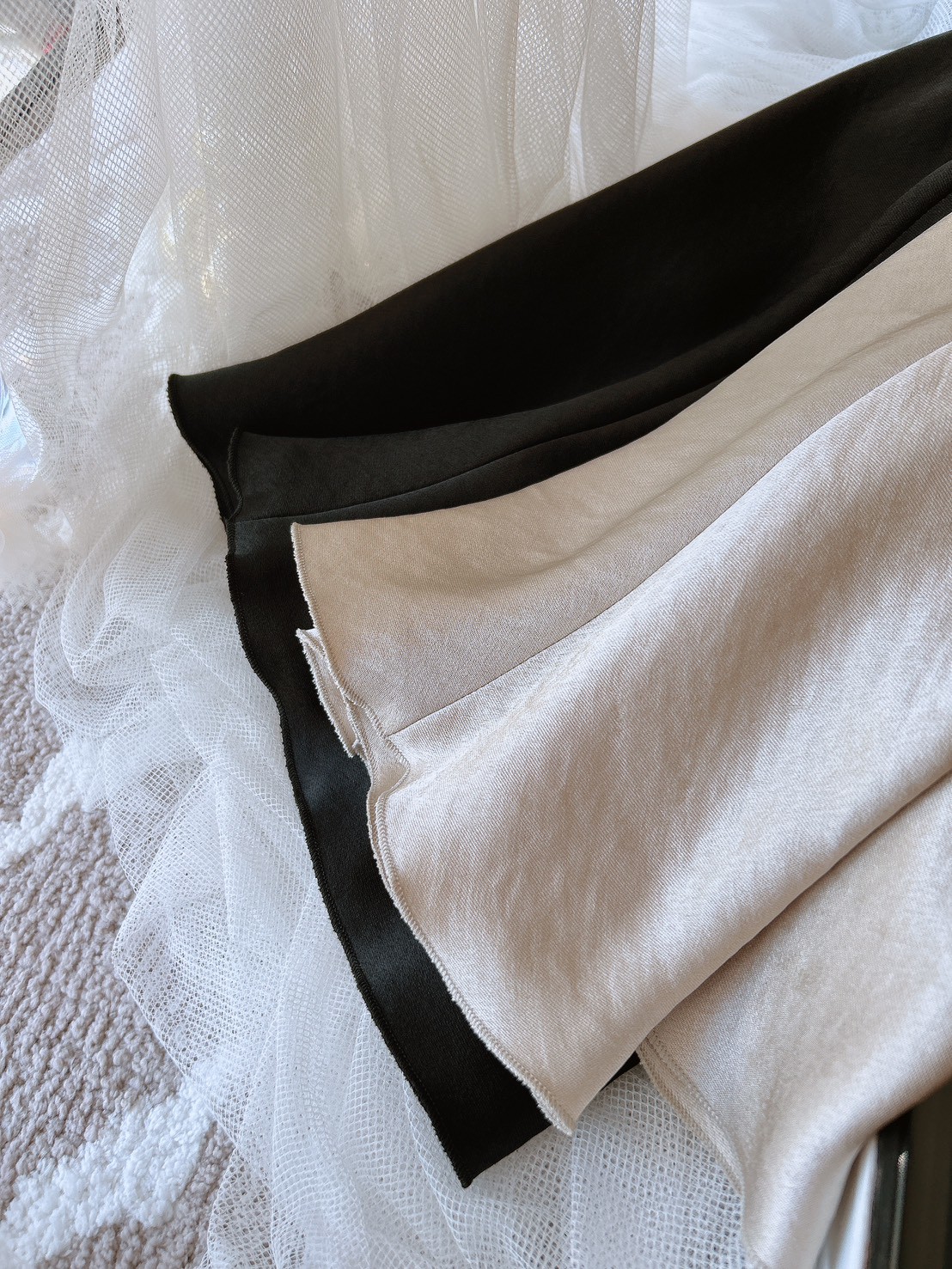 Happies.Woven Satin Skirt-Golden