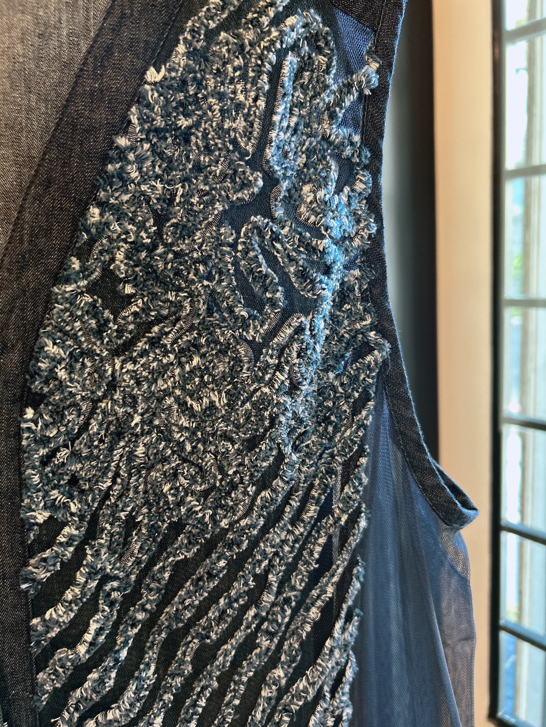 Happies.Denim Chiffon Flower-Blue