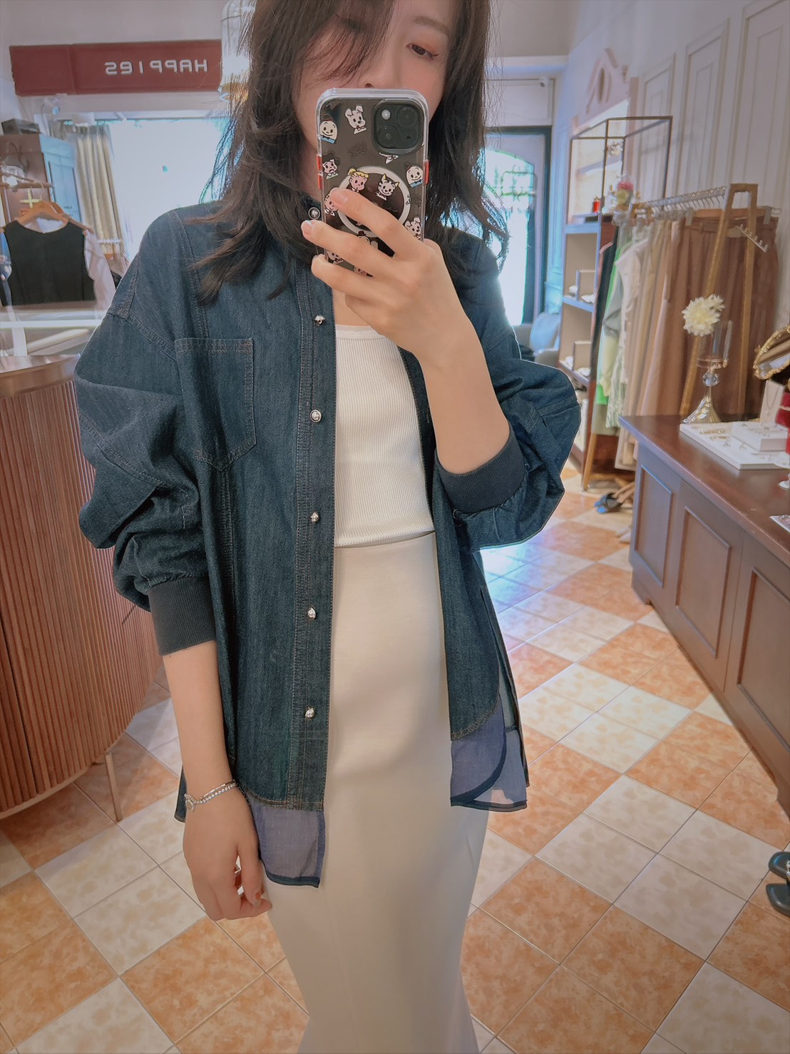 Happies. Space Cotton Fishtail Skirt – off-white