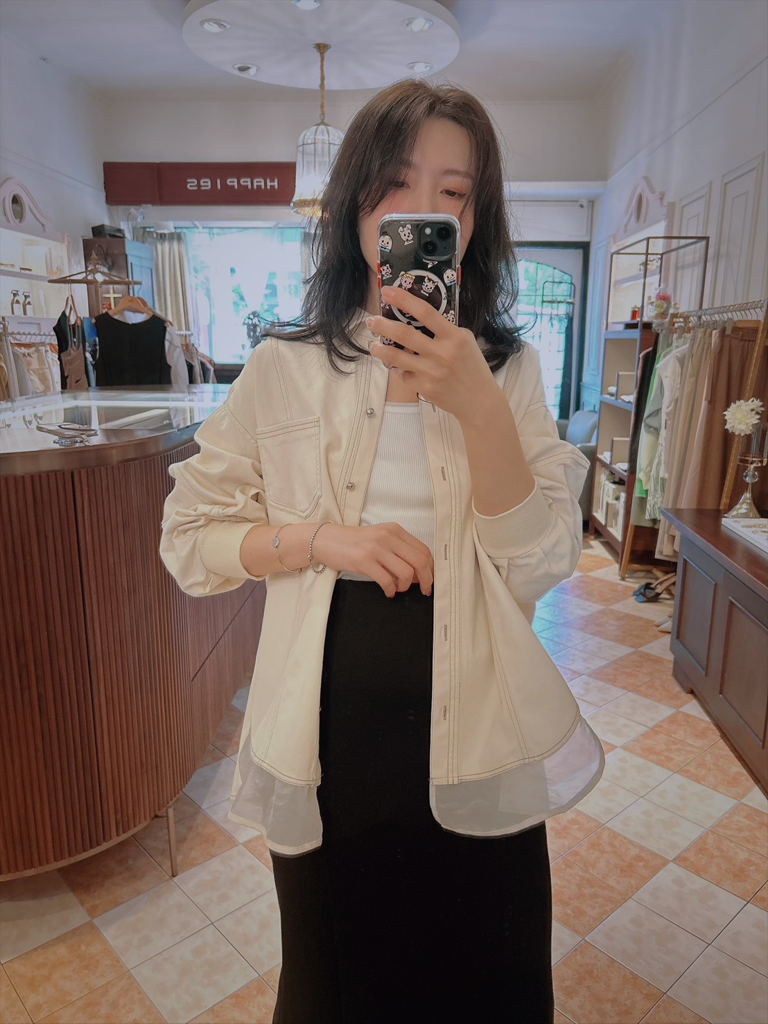 Happies. Tulle Denim Shirt – off-white